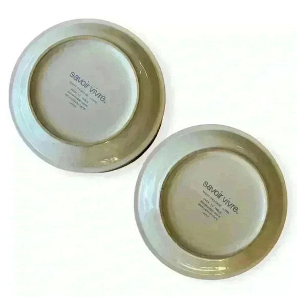 VTG Savior Vivre Night Passage Set of 2 Dessert/Fruit Bowls Black Floral Pattern - Picture 7 of 7